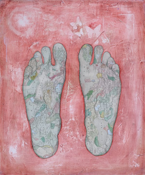 souls of feet with maps