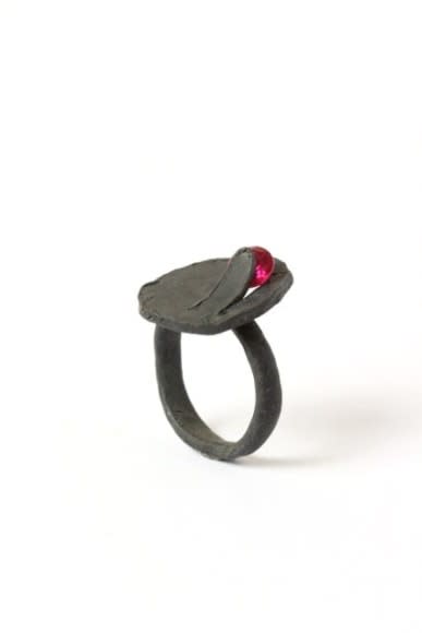 silver, synthetic ruby