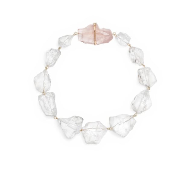 Crystal, Transparent and Rose, necklace, 2014