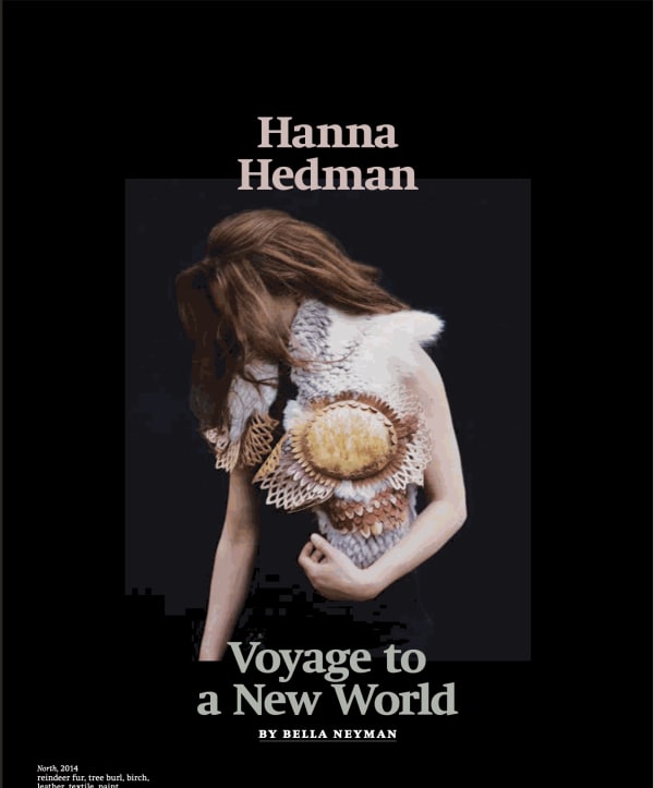 Hanna Hedman on the cover of Metalsmith Magazine, with feature length article by Bella Neyman
