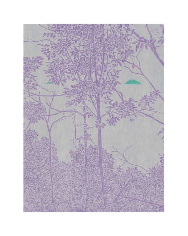 Timothy Bair｜Three Mountains｜2024｜Color Pencil on Paper Board 色鉛筆於紙板｜51 x 38.4 cm