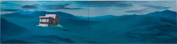 Yorgo Alexopoulos, How We Got Here, 2017, oil on canvas, 72 x 288 inches (183 x 731.5 cm)