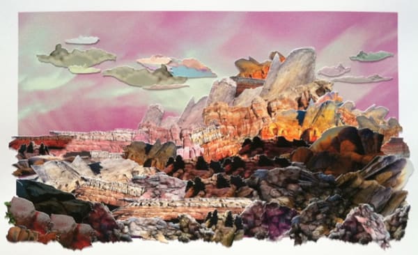 Mary Anne Kluth, Master Study, Green River Wyomin, 2013, hand cut archival photo collage, 20 x 12 1/2 inches (51 x 31.8 cm)