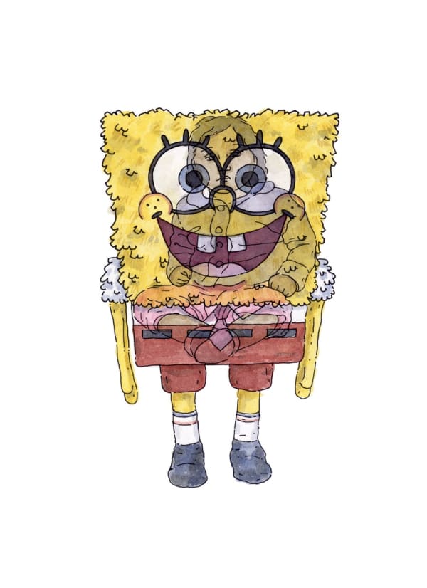 Julio César Morales, Undocumented Interventions 13, 2010, Watercolor and ink on paper, 14 x 11 inches (36 x 28 cm)