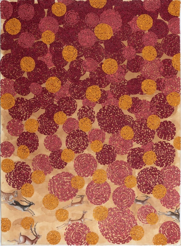 Ambreen Butt, Razi Mohammad (16), 2020, text and watercolor with white gouache on tea-stained paper, 30 x 20 inches (76.2 x 50.8 cm)