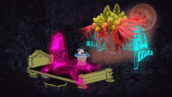 Chitra Ganesh, Installation view, "Chitra Ganesh: Scorpion Gesture," The Rubin Museum of Art, New York, NY, 2019