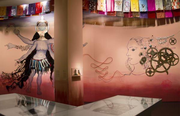 Chitra Ganesh, Installation view, "Chitra Ganesh: Eyes of Time," Brooklyn Museum, Brooklyn, NY, 2018