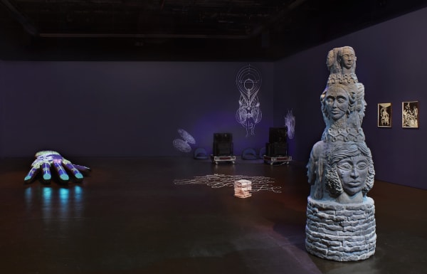 Chitra Ganesh, Installation view, "Her Garden, A Mirror," The Kitchen, New York, NY, 2018