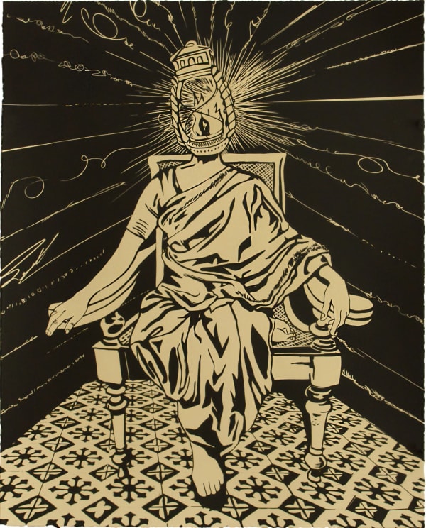 Chitra Ganesh, After the Dream, 2018, Linocut BFK Rives Tan, 280gsm, Edition of 35, 20 1/ 8 x 16 1/8 inches (51.1 x 41 cm)