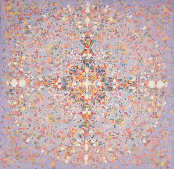 Peter Young, #23-1973, 1973, acrylic, ink, and graphite on canvas, 57 x 58 1/2 inches (145 x 149 cm)