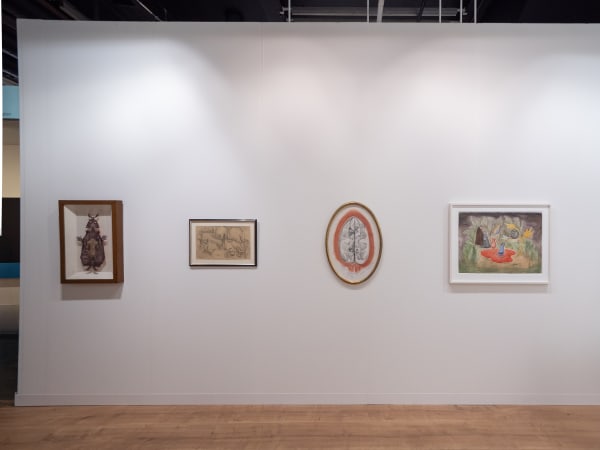 View of Leonora Carrington's Bestiary, Gallery Wendi Norris booth at Art Basel in Basel, June 2024. Photo by Photo by Michael Adair.