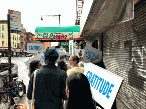 Approximately 120 people participated in the collective walk in East Harlem.