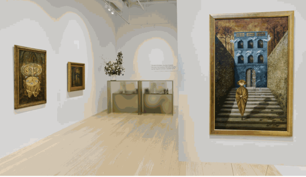 Installation view of ‘Remedios Varo: Encuentros’, Gallery Wendi Norris, San Francisco, 2023. Photograph by Glen Cheriton.