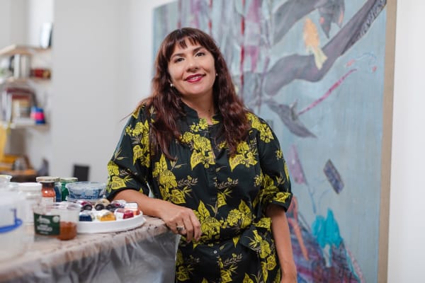 Ranu Mukherjee in her studio, 2020