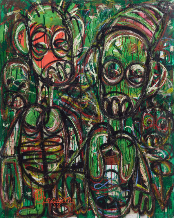 An untitled work by Aboudia. A spokesman for Jack Bell Gallery, which represents the American-Ivorian artist, said Aboudia’s art was popular with Asian collectors.Credit...Aboudia; via Jack Bell Gallery