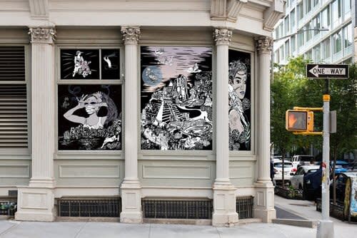 Chitra Ganesh, A city will share her secrets if you know how to ask, 2020. Site-specific QUEERPOWER public art installation. Courtesy Leslie-Lohman Museum of Art. Photo: © Kristine Eudey, 2021.