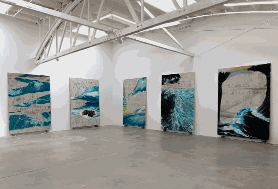 Work in the studio in preparation for Enrique Martinez Celaya’s exhibition at the Hispanic Society Museum and Library, New York. Image courtesy the artist.