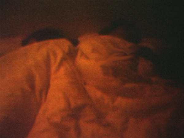 Super 8 film transferred to video 7 minutes. Original soundtrack: Charbel Haber. The film ‘Sleep’, which is part of ‘Time and the Other’ (exhibition and book), is a succession of photograms (taken with the help of a camera with a programmed intervalometer), each of them a fragment of actual sleeping time. This sequence repeats itself expanding at each replay and transforming its content as well as the rhythm of its images every time. The bodies in motion of the couple become abstract, blurring the border with reality. ‘Sleep’ is the place of total separation, a unique moment of solitude to which the other has no access. In this video, sounds and images are worked to create a kind of lyricism haunted by anxiety, and to express the swing between discord and harmony that lies in the relationship to the loved other. ‘Time and the Other’ is the story of love and separation of a couple, viewed from the subjective angle of one of the lovers. That experience is expressed in the absence of the other. It includes 3 chapters: Embrace, Sleep & Lost Chords.