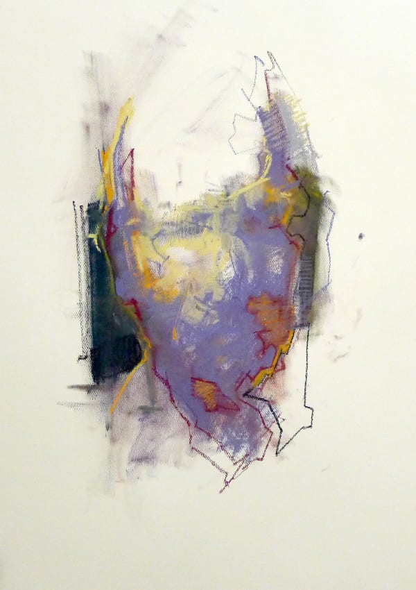 Tronie - Purple Head, 2017 chalk on paper 22 x 18 inches