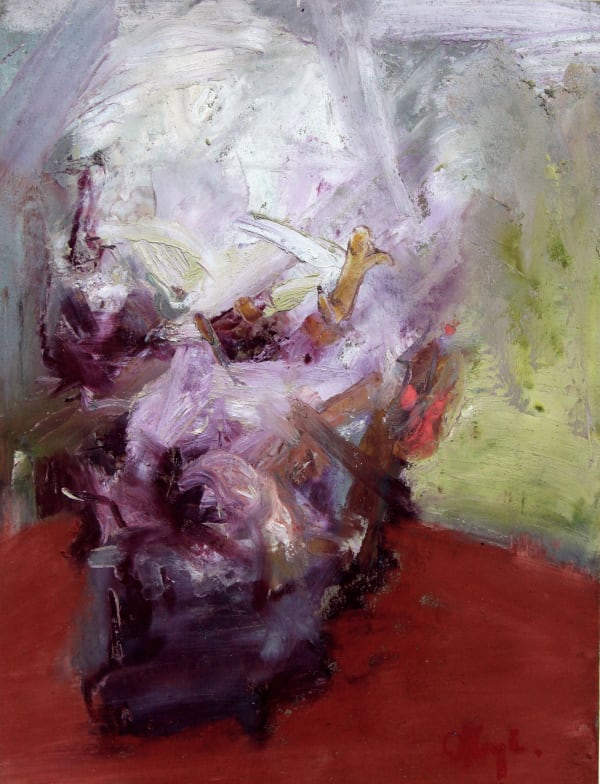 Tronie - Man in Red, 2017 oil on paper 12 x 8 inches