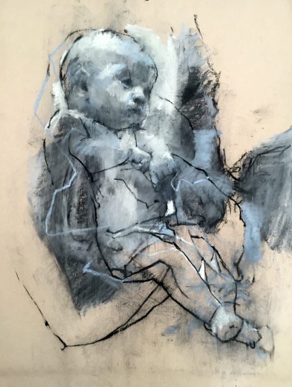 Baby Boy, 2017 chalk on paper 32 x 23 inches