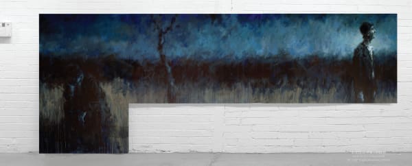 Waiting for Godot, 2006 oil on canvas 84 x 222 inches