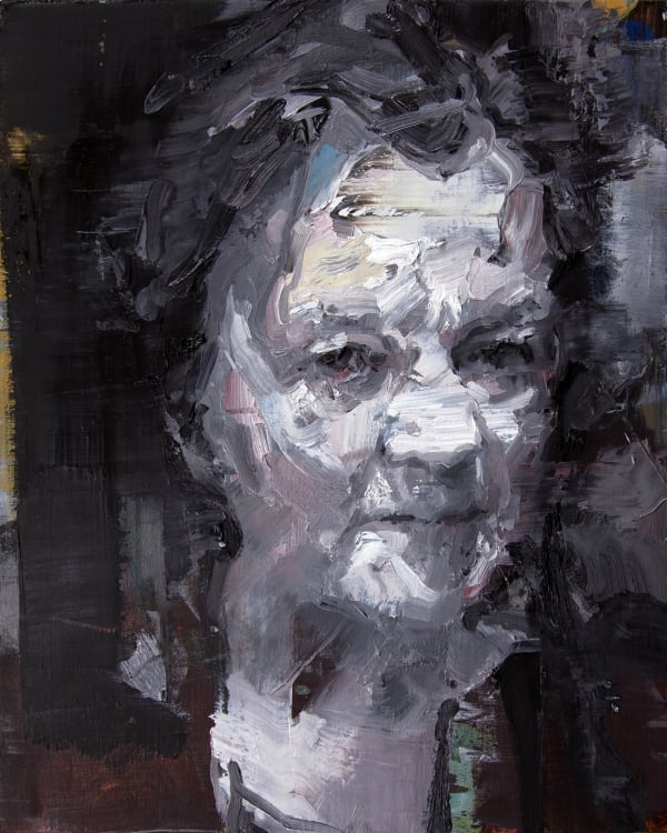 R, 2014 oil on canvas 20 x 16 inches