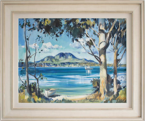 Peter McIntyre, Tau Hara Taupo from Acacia Bay, 1957