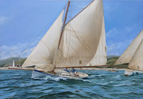 Sean Garwood, Jessie Logan racing in Tasman Bay, 1902