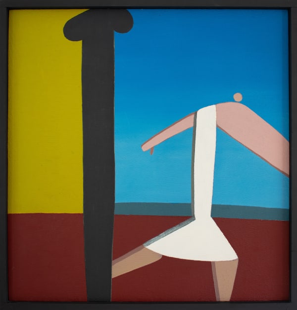 Eion Stevens Leaving the Temple, 1996 Oil on board 68 x 76 cm Signed & dated verso 1996