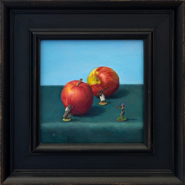 Zarahn Tūwharetoa Southon Big Apple, 2025 Oil on board 20 x 20 cm (unframed) 32.5 x 32.5 cm (framed) Signed & dated 2025