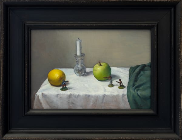 Zarahn Tūwharetoa Southon Vanitas with Toy Militiaman, 2025 Oil on board 20 x 30 cm (unframed) 33 x 43 cm (framed) Signed & dated 2025