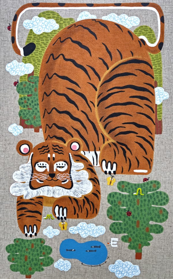 Wayu-Sansu_Gasooho(Tiger who protects the family) 와유산수(臥遊山水)_가수호도(家守虎圖)