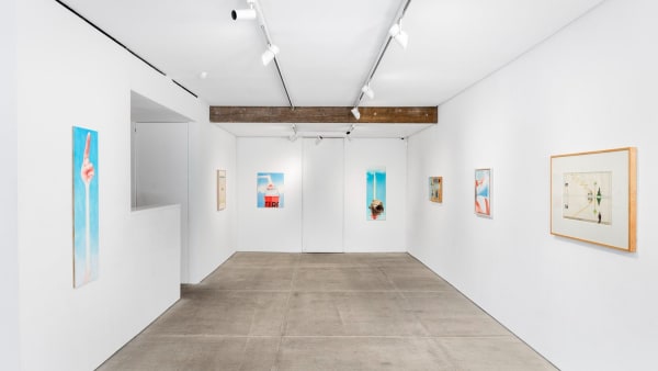 feintuch and steinberg sunset emergency exhibition setup at thomas brambilla gallery in art gallery bergamo