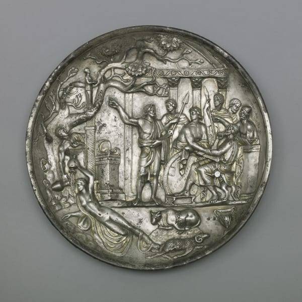 Plate with Iphigeneia in Aulis, Roman Empire (possibly Rome or Alexandria), early 3rd century