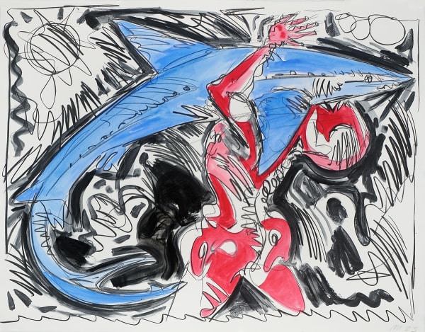 Shark Catcher, Monotype with Hand Additions on 22x30" Paper, Printed at Milestone Graphics, 2023
