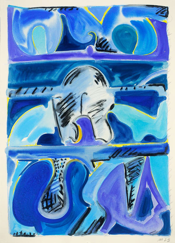 Untitled, Pencil and Gouache on Paper, 30x22", 2023