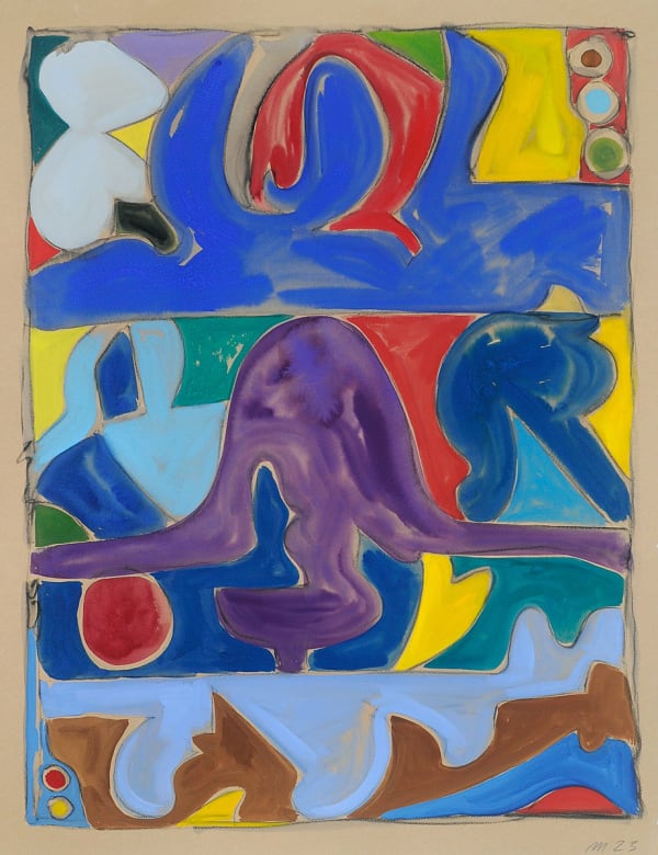 Untitled, Pencil, Crayon, and Gouache on Paper, 30x22", 2023