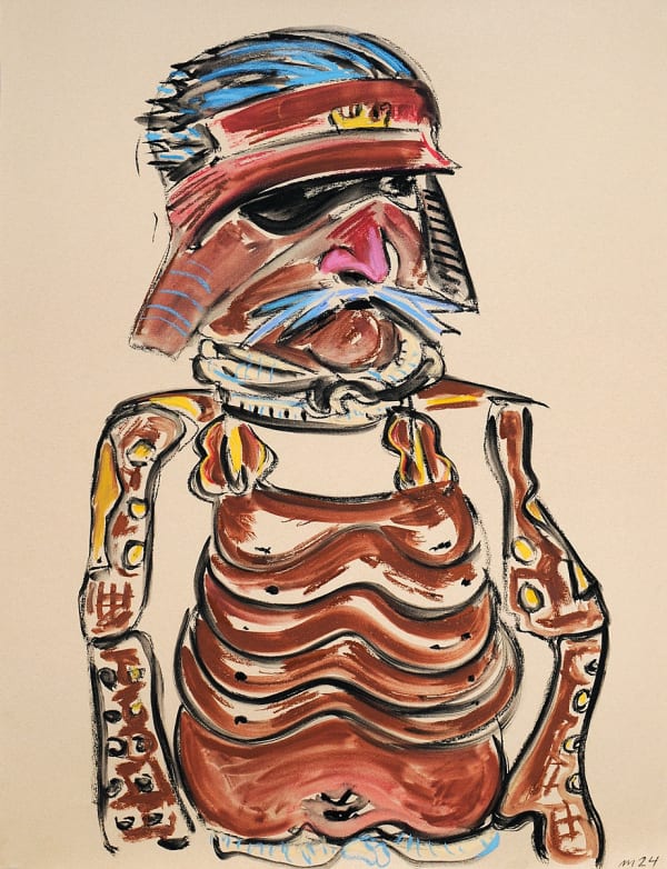 Samurai, Pastel on Paper, 27x21", 2024