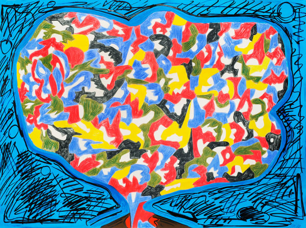 Volcanic Eruption, Colored Pencil, Gouache, and Marker on Paper, 22x30", 2010