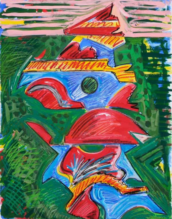 Strange Bird, Mixed Media on Paper, 22x30", 2023