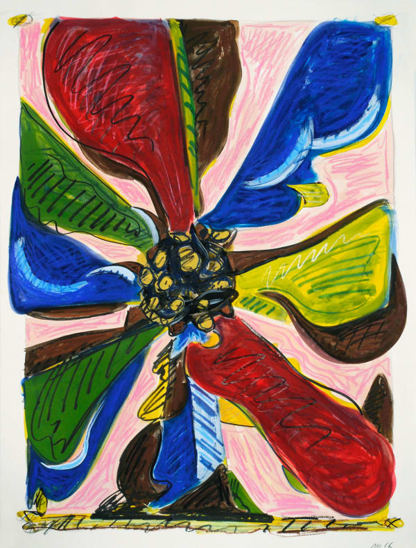 Flower, Mixed Media on Paper, 30x22", 2016