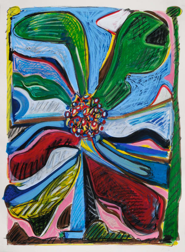 Flower, Mixed Media on Paper, 30x22", 2016