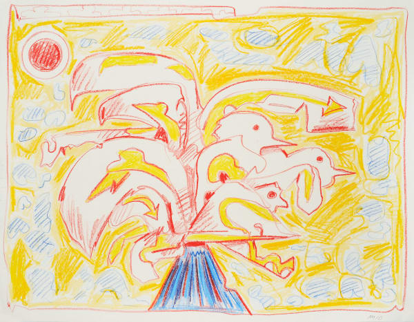 Volcanic Eruption, Sketchbook Page, Crayon on Paper, 11x14", 2010
