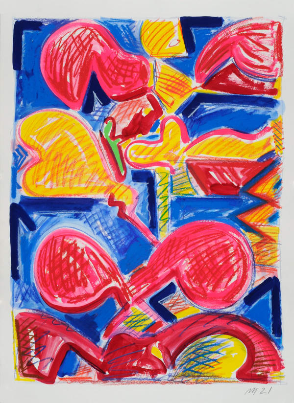 Untitled, Mixed Media on Paper, 30x22", 2021