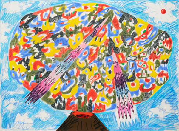 Volcanic Eruption, Colored Pencil, Gouache, and Marker on Paper, 22x30", 2010