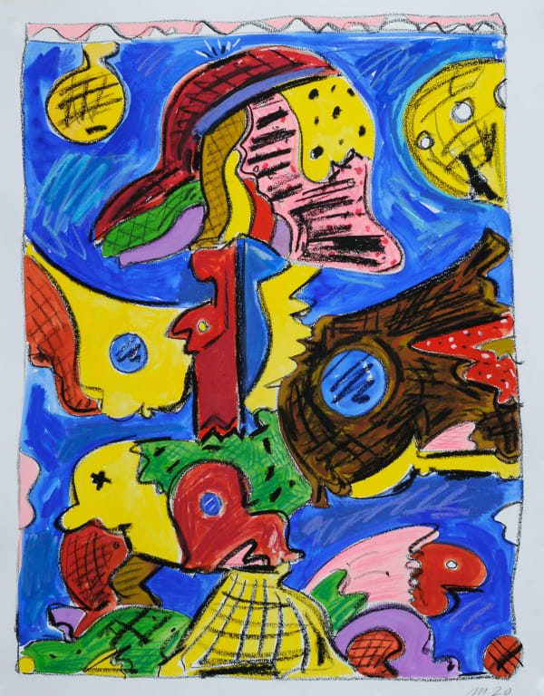 Strange Bird 2, Mixed Media on Paper ,30x22" , 2020
