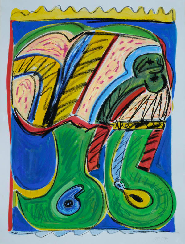 Shorty 68, Mixed Media on Paper, 30x22", 2017