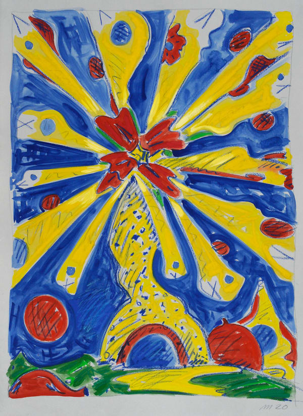 Flower, Mixed Media on Paper, 30x22", 2020