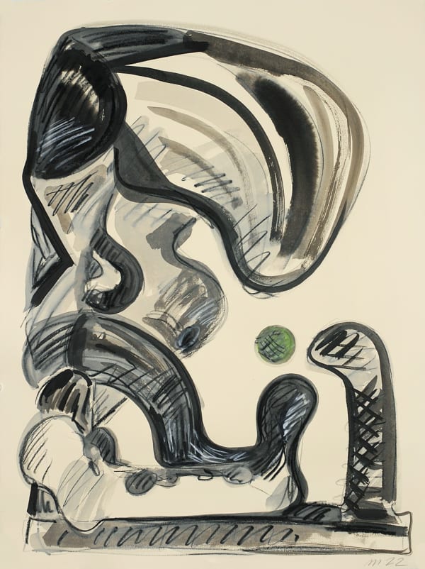 Pea Eater, Ink, Gouache and Pencil on Paper, 30x22", 2022